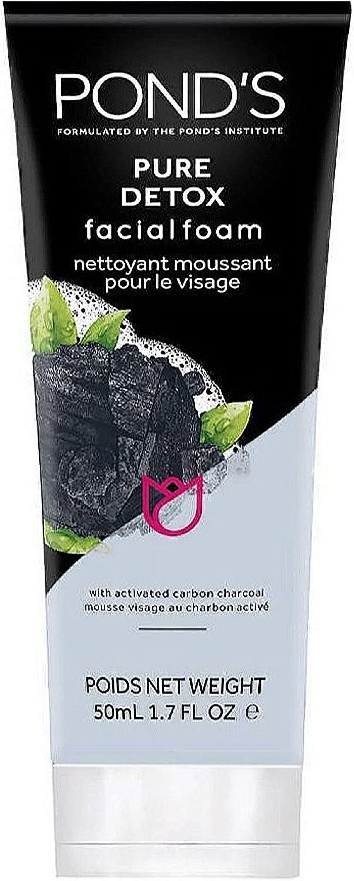 Pond's Pure Detox Facial Foam with Activated Carbon Charcoal, 1.7 fl. oz. (50mL)