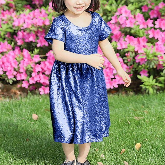 Jusqu'à 65 % de Réduction Robe de Soirée à Sequins Iumwxz Robe de Soirée Habillée avec Fermeture Éclair Col Rond Manches Courtes Unie pour Adolescentes Robe Douce et Confortable pour Faire du Magasinage 3-8 Ans