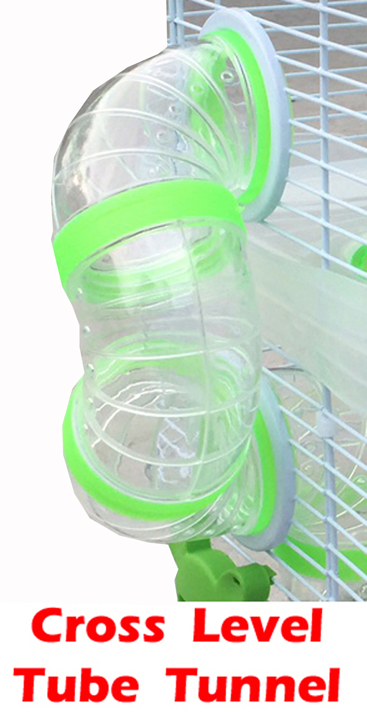 Mcage 3-Story Large Acrylic Clear Expansible and Customizable Hamster Mice Mouse Habitat Cage Home with 1 x Water Bottle