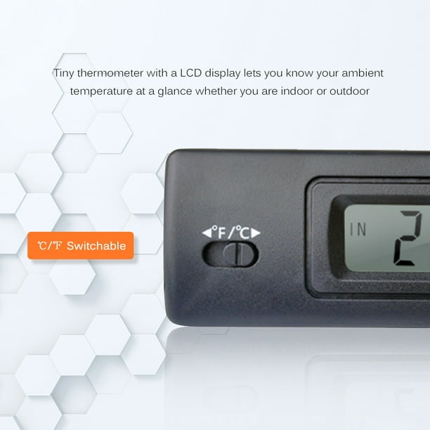 Amdohai Mini Thermomètre Électronique Numérique Thermomètre de Voiture  Intérieur Extérieur Multi-Fonction Thermomètre Temps Affichage de la  Température avec Sonde 