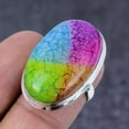 thumbnail image 2 of Natural Rainbow Solar Quartz Gemstone Handmade 925 Sterling Silver Ring S.6, 2 of 2