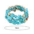 thumbnail image 5 of Yesbay Unisex Bracelet Alloy Irregular Shape Stones Multi-layered Stacking Retro Ethnic Bohemian Faux Turquoise Faux Agate Adjustable Elastic Cord Wrist Jewelry, 5 of 6
