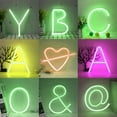 thumbnail image 5 of Letter Neon Lights, LED Neon Night Light Neon Lights Wall Decorative Night Light for Kids Bedroom Battery USB Operated Green, 5 of 7