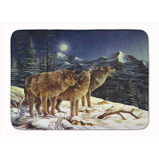 Loups Pleurant à la Lune Tapis en Mousse à Mémoire Lavable en Machine