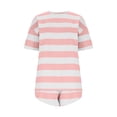 thumbnail image 6 of Mifsaly Striped Pajamas for Women Set Cotton 2 Piece Pjs Crewneck Short Sleeve Sleepwear and Side Split Sleep Shorts Home Comfortable Matching Lounge Clothes L, 6 of 9