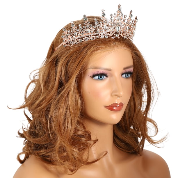 Unique Bargains 1 Pcs Rose Gold Tone Crystal Tiara Crowns  display picture 1