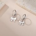 thumbnail image 5 of Cute Bow Small Hoop Earrings for Women Hypoallergenic Gold/Silver Simple Bowknot Statement Ribbon Dangle Drop Wedding Party Huggie Earring Trendy Minimalism Jewelry Gifts Valentine Day for Her, 5 of 11