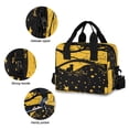 thumbnail image 5 of Meal Bag Large Capacity Handheld Lunch Bag Crossbody Insulated Bag for Office, Picnic, Travel Starry Night Sky with Cat, 5 of 6