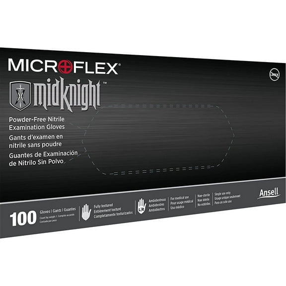Microflex MidKnight MK-296-L Nitrile Gloves Large (Box of 100)