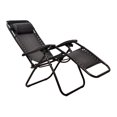 Elevon Adjustable Outdoor Zero Gravity Deck Recliner Lounge Chair, Black