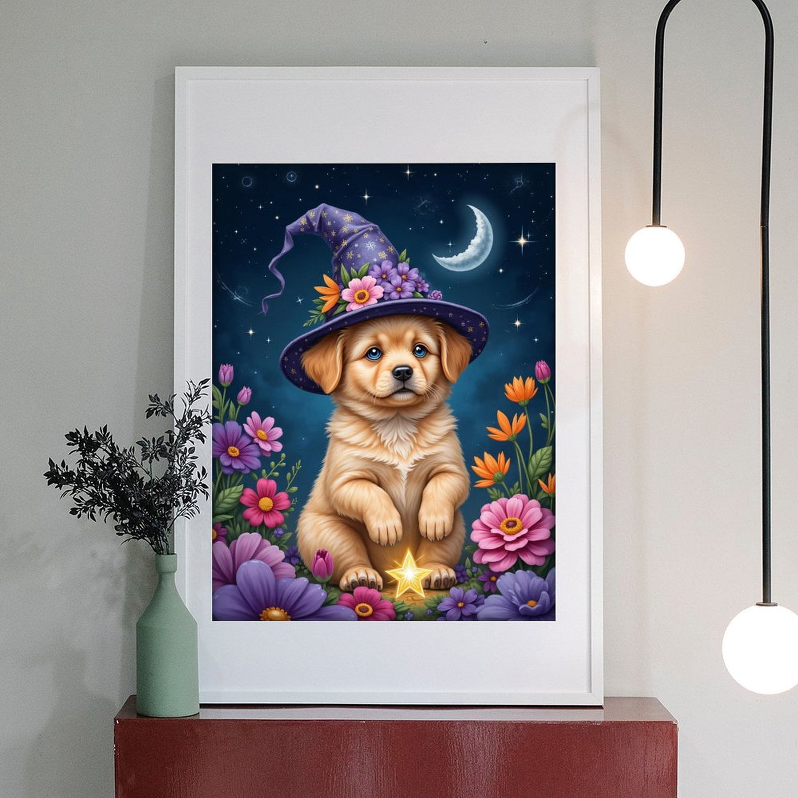 Diamond Art Kits for Adults - 5d Puppy Wizard Starry Night Diamond Painting for Adults, Diamond Art for Adults Beginners, Diamond Painting Kits for Adults for Home Wall Decor