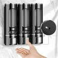 thumbnail image 4 of Dingrich 3 Chamber Shower Soap Dispenser, 400ml Large Capacity Shampoo and Conditioner Dispenser, Wall Mounted No Drill Shower Pump Dispenser for Shower Room, Bathroom, Hotel - Black, 4 of 7