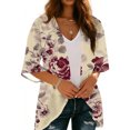thumbnail image 4 of Xuyuer Spring Beach Cover-Up Cardigan - Women's 3/4 Sleeve Casual Shirt for Summer Seaside Outings, Resort Vacations, Breezy Seasonal Layering Top & Coastal Stroll Essentials, 4 of 7