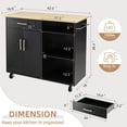 thumbnail image 4 of Sobaniilo Kitchen Island Cart with Storage, Rolling Side Table with Large Worktop, Towel Rack, Black, 4 of 5