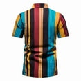 thumbnail image 4 of EQWLJWE Men's Colorblock Henley Shirt Short Sleeve Beach T-Shirt Hawaiian Vacation Casual Print Shirt, 4 of 5