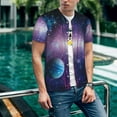 thumbnail image 6 of Zufioo Planets Stars And Galaxies1 Print Men's Baseball Short Sleeve, Moisture Wicking Button-Down Hip Hop Tee-X-Large, 6 of 7