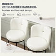 thumbnail image 6 of MultiHaven 25.8" Upholstered Swivel Bar Stool Set of 3,Counter Height Chair with Ergonomic Footrest for Kitchen Island - White PU Leather, 6 of 11
