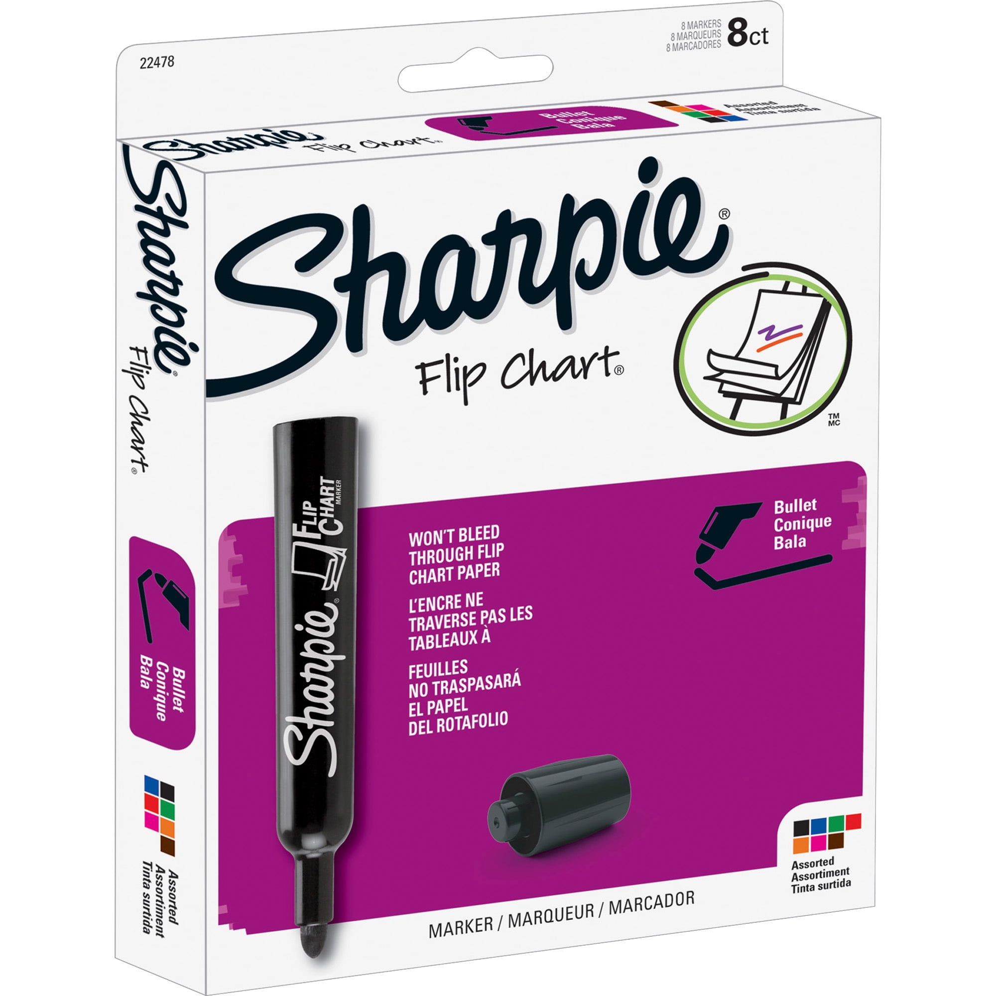 Sharpie FLIP CHART Water-Based Markers Bullet 22478CT 