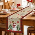 thumbnail image 5 of Beige Christmas Table Runner 48 Inches Long Farmhouse Dress Scarves, Snowman Xmas Tree Birch Snowflakes Red Plaid Dining Tablerunner for Coffee Table/Kitchen Island/Party Décor, 13" x 48", 5 of 8