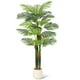 thumbnail image 1 of QinaQin Palmera artificial Golden Cane con base blanca, planta decorativa grande para sala, patio, interior o exterior, 1 of 6