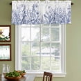 thumbnail image 5 of Blue Spring Floral Valances for Windows, Watercolor Botanical Summer Vintage Light Filtering Kitchen Curtains, Rod Pocket Window Valance Curtains for Living Room Bedroom, 42" W x 18" L, 2 Panels, 5 of 9