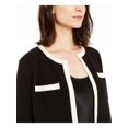 thumbnail image 3 of Anne Klein Women's Tipped Patch Pocket Cardigan Black Size L, 3 of 3