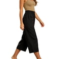 thumbnail image 4 of SwiftWear Womens Cotton Capri Pants Casual Wide Leg Elastic Waist Summer Lightweight Cropped Loose Pants with Pockets, 4 of 6