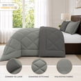 thumbnail image 4 of Lux Decor All-Season Comforter Sets King Size 3 PC, Reversible Bedding Set with Diamond Quilted Design Comforter and 2 Pillow Shams, Lightweight & Cozy Set de Cama Gray/Dark Gray, 4 of 9
