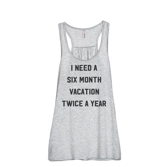 Thread Tank Vacation Twice A Year Women's Sleeveless Flowy Racerback Tank Top Sport Grey Small