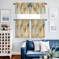 thumbnail image 2 of Hot Air Balloon Kitchen Curtains Valances and Tiers Set of 3 Sky Clouds Tier Curtains and Valance with Rod Pocket for Small Windows, 27.5"x24", 2 of 9