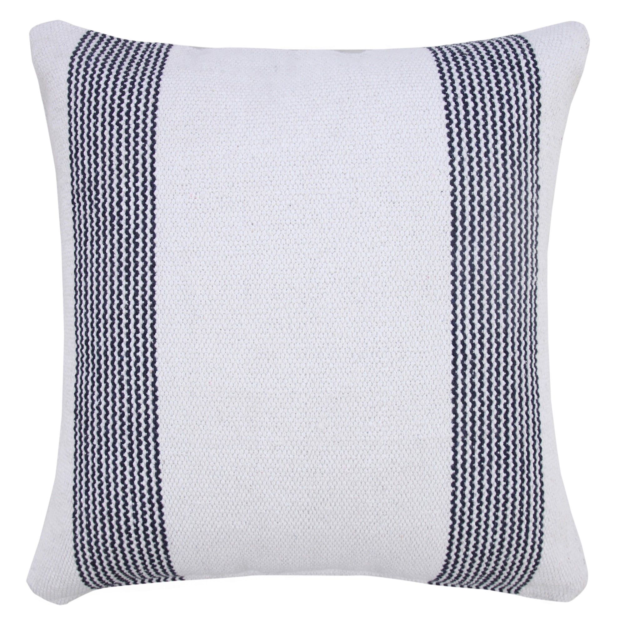 Harlow Hill David 20" x 20" Striped Cotton Adult Decorative Feather Filled Pillow, Deep Blue/White