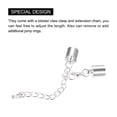 thumbnail image 4 of Unique Bargains 10Sets 8mm Leather Cord End Caps with Lobster Clasps & Extender Chain for DIY, Rhodium Tone, 4 of 7