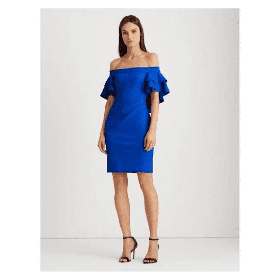 Lauren Ralph Lauren, Women's Ruffle Dress, Blue, Size 2