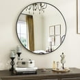 thumbnail image 3 of Mirstory 32.2" Modern Wall Mirror Bathroom Mirror Wall Mounted Round Mirror with Aluminum Alloy Frame, Black, 3 of 6