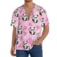 thumbnail image 1 of Fotbe Funny Panda Draws A Heart Camisa Estampada de Manga Corta para Hombre, Casual de Verano, Estilo Playero, Sin Arrugas-XX-Large, 1 of 5