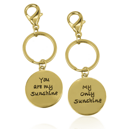 Lux Accessories You Are My Sunshine Only Sunshine BFF Best Friends Forever Matching Keychain Set (2 (Best Friends Forever Keychain Set)