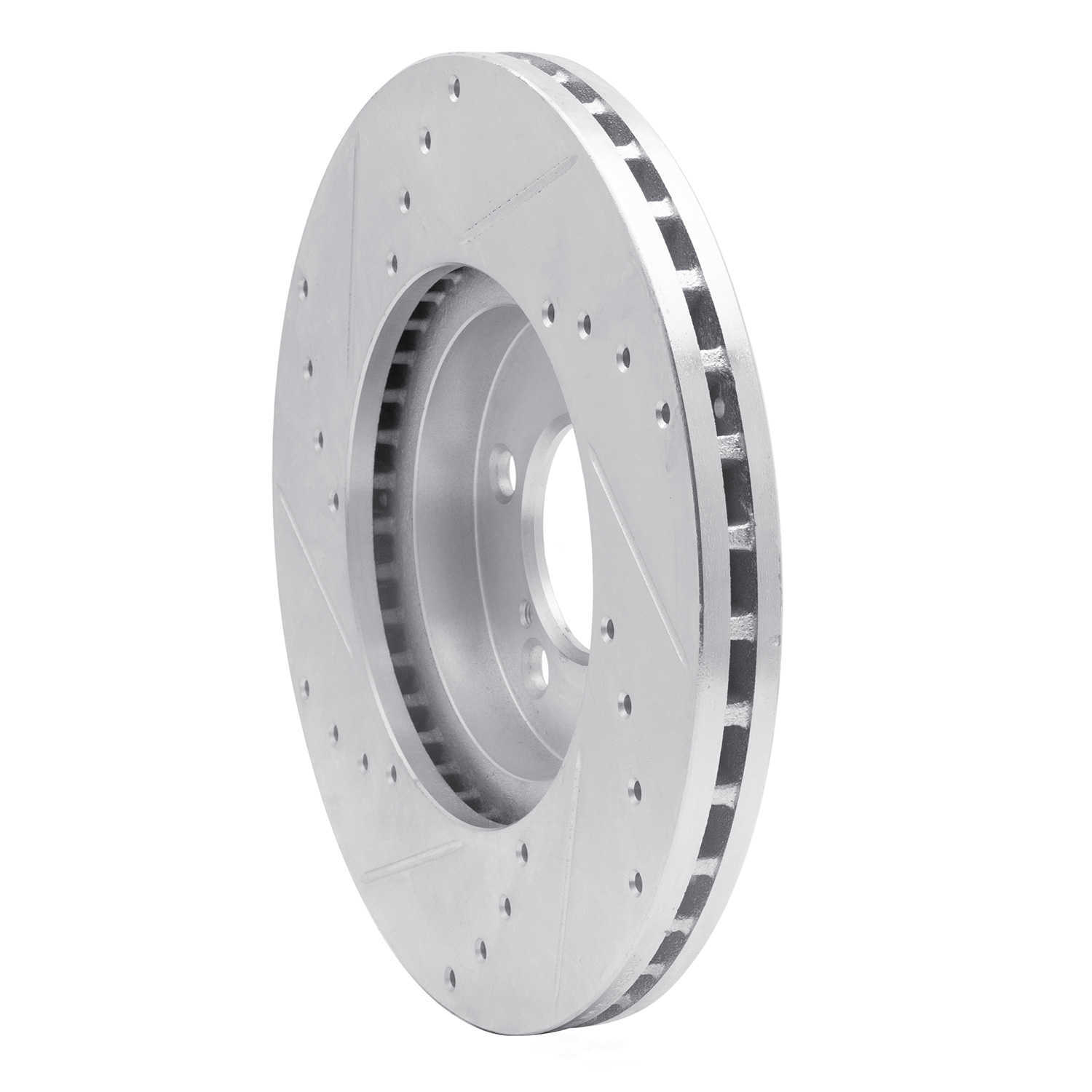 Dynamic Friction Company 631-54038R DFC Brake Rotor - Drilled And Slotted - Silver