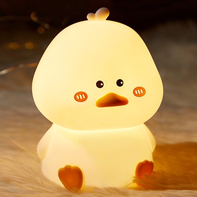 Lindas luces nocturnas de pato lindas silicona kawaii guardería nocturna carga usb de pato luminoso regalo creativo de luz para niños para niños