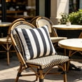 thumbnail image 6 of Dongrere Striped Outdoor Throw Pillow Cover, Weather Resistant Decorative Cushion Cover, Decorative Cushion for Garden Patio, 17.7 Inch, Black, 6 of 9