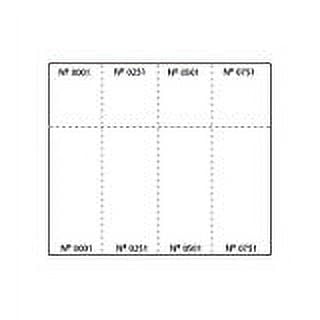 Laser Print Raffle Ticket Sheets, 8-1/2" x 11", 4 Tickets Per Sheet, Perfed for Separations and Stubs, Consec Numbers, Ticket Size: 2-3/4" x 8-1/2" on White 67-lb Vellum - 250 Sheets (1,000 Tickets)