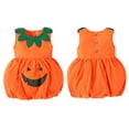 thumbnail image 4 of Esho 9M-4T Baby Girl Halloween Pumpkin Dress, Toddler Girls Halloween Party Fancy Outfits Sleeveless Dresses, 4 of 8