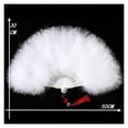thumbnail image 5 of Hand Fan Colorful Fluff Feather Fan Wedding Folding Dance Fans Party Catwalk Props, 5 of 6