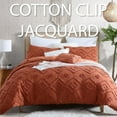 thumbnail image 3 of Swift Home Rukai 100% Cotton Clipped Diamond Jacquard 5-Piece Bedding Comforter Set Rust - Queen, 3 of 5