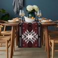 thumbnail image 2 of Red Black Table Runner - 70 Inch Long, Kitchen Dining Table Runner Dresser Scarves, Southwest Geometric Aztec Farmhouse Tribal Farmhouse Decor for Coffee Tables Wedding Party Banquet, 2 of 8
