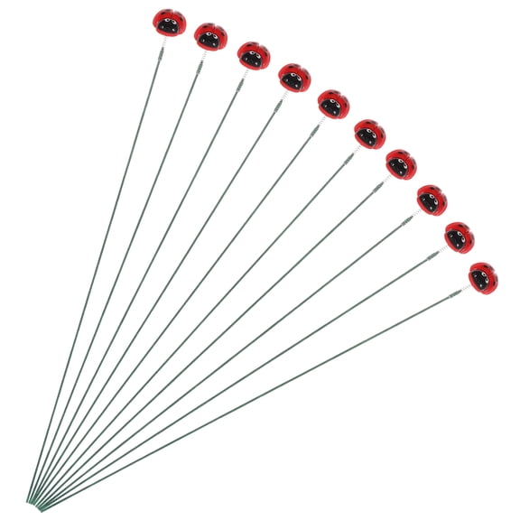 Pungan Ladybug Garden Stakes Set of 10, Resin Yard Art Decorations for Outdoor Lawn, Patio, and Garden, 11.81" x 0.79" x 0.2" Each
