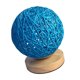 thumbnail image 2 of Lámpara de mesa con bola de ratán y luz nocturna con atenuación creativa, luces decorativas rurales para dormitorio infantil (azul, lámpara con atenuación USB), 2 of 7