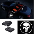 thumbnail image 2 of Premium Car Door Light 2 Pcs Easy Installed Welcome Laser Projector Pastable Led Logo Light Holeless Magnet Sensor Ghost Shadow Lamp Logos (Skull), 2 of 5