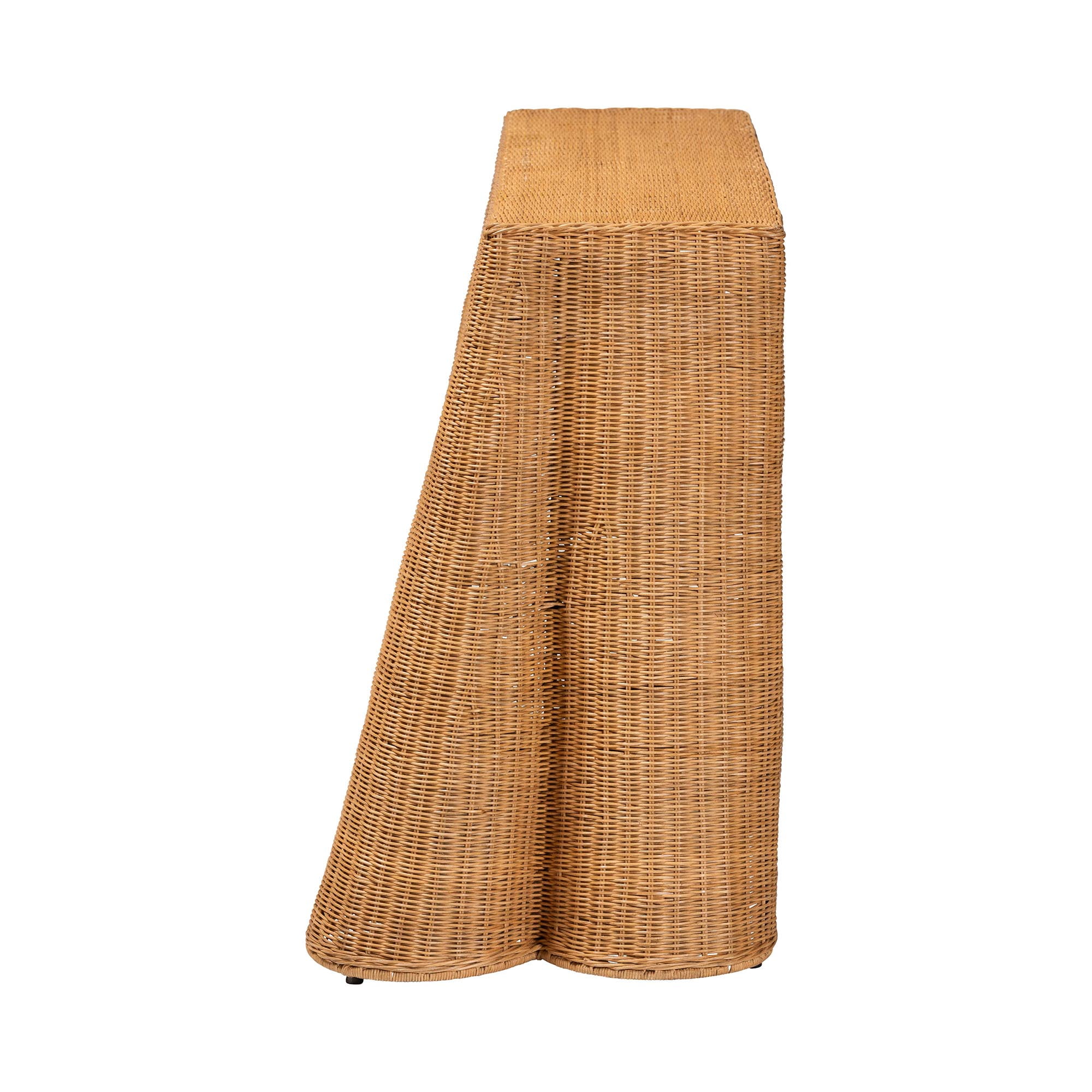 bali & pari Palm Boho Console Table, Natural Rattan, Honey