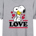 thumbnail image 3 of Peanuts - Love Snoopy Woodstock - Juniors Oversized Graphic T-Shirt, 3 of 6