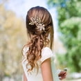 thumbnail image 5 of Elegant Wedding Hair Comb Bridal Accessory with Pearl Flower Rhinestone Decoration for Brides and, 5 of 7